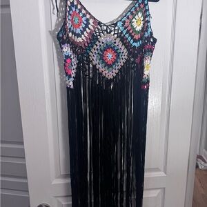 Multicolor Crochet Fringe Dress